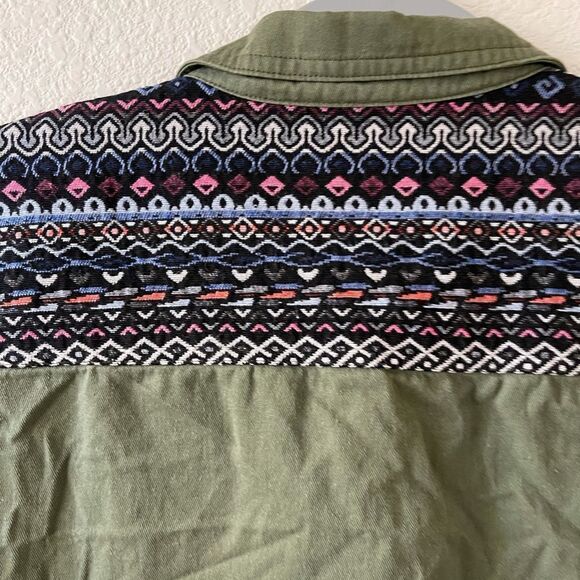 ModCloth olive green embroidered utility jacket - Picture 6 of 7